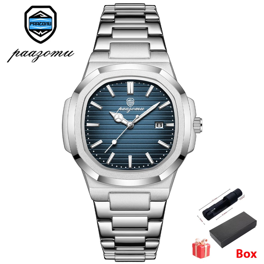 New For Men Fashion Brand Male Watch Waterproof Luminous Stainless Steel Watches Date Week Casual Quartz Men's Clock Reloj
