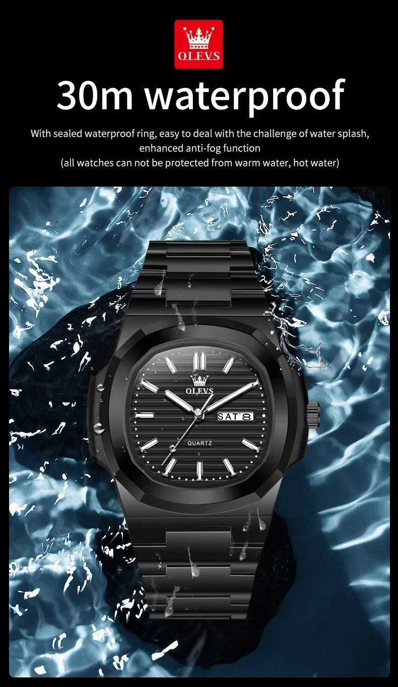 OLEVS Fashion Youth Watch Waterproof Date Week Luminous Watch for Unisex White Resin Men's Quartz Watches Student reloj hombre