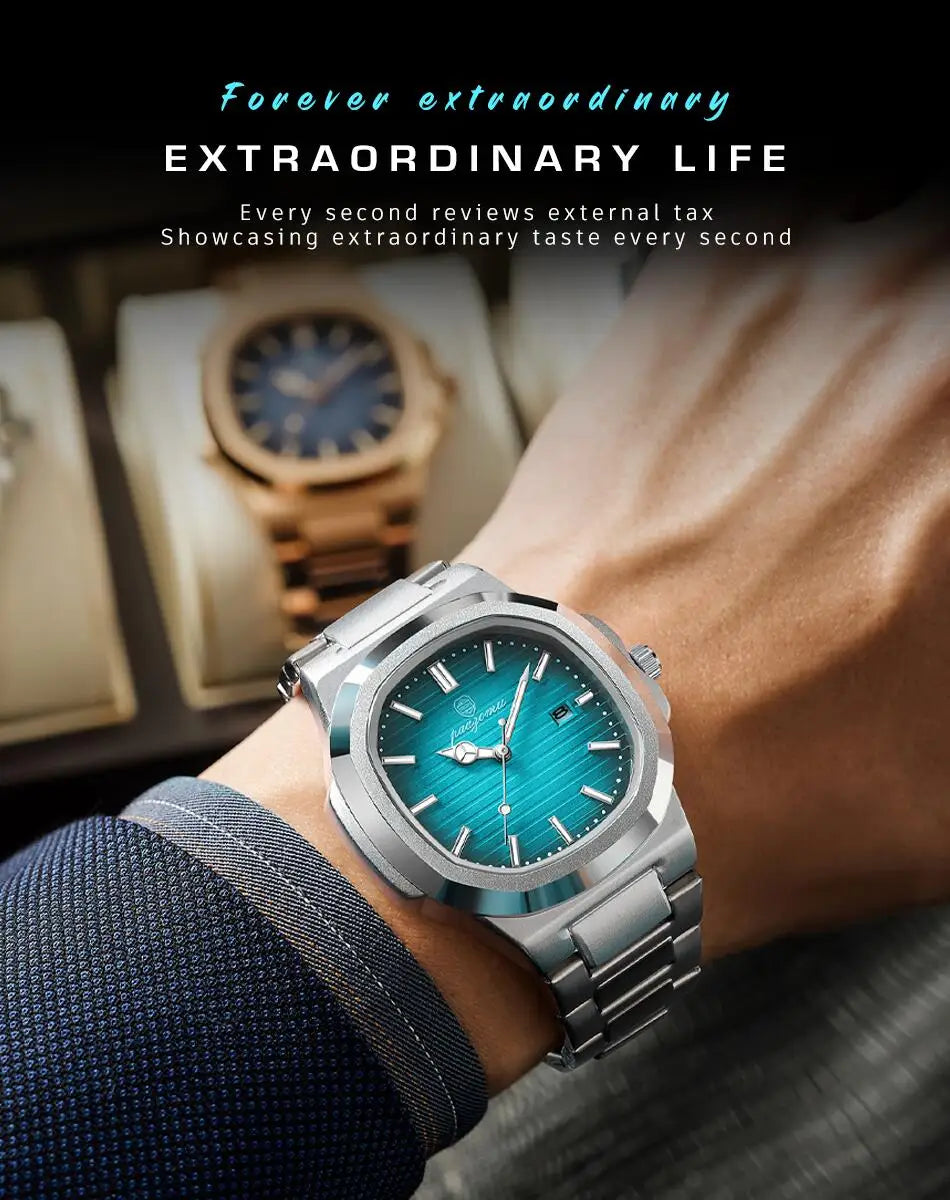 New For Men Fashion Brand Male Watch Waterproof Luminous Stainless Steel Watches  Date Week Casual Quartz Men's Clock Reloj