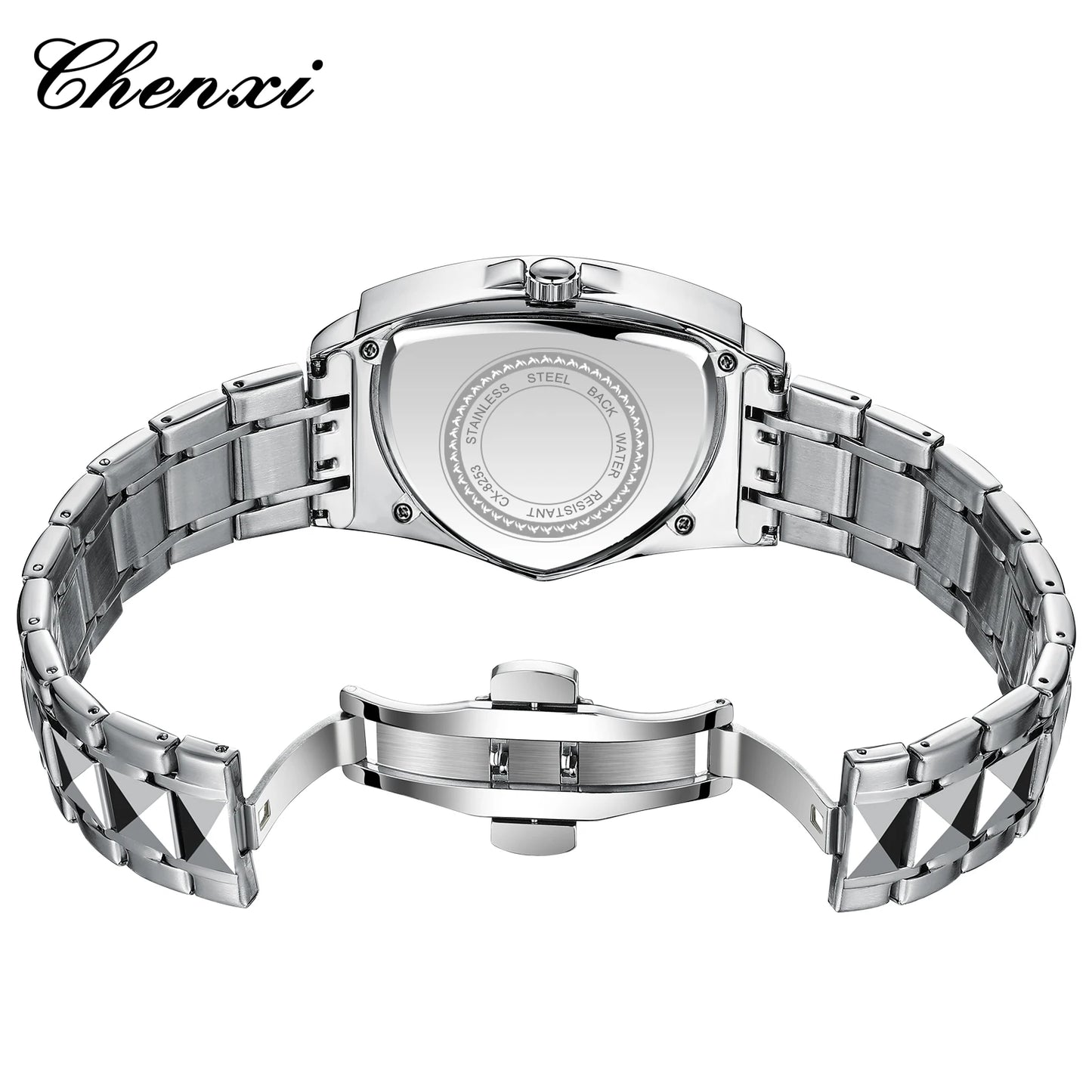 CHENXI Business Man Watch Unique Triangular Dial Luxury Luminous Quartz Waterproof Men's Watches Stainless Steel Strap