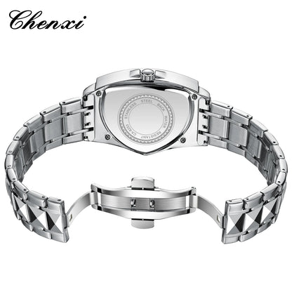 CHENXI Business Man Watch Unique Triangular Dial Luxury Luminous Quartz Waterproof Men's Watches Stainless Steel Strap
