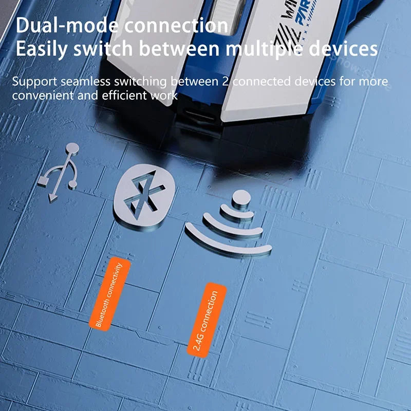 Bluetooth Mouse 2.4G USB Dual Mode Gaming Computer Rechargeable Wireless Mouse E-Sports 1600DPI PC Gamer Mouse For Computer