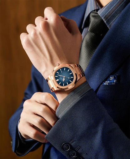 New For Men Fashion Brand Male Watch Waterproof Luminous Stainless Steel Watches  Date Week Casual Quartz Men's Clock Reloj