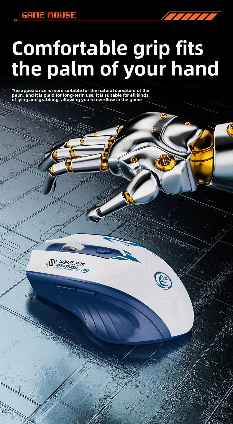 Bluetooth Mouse 2.4G USB Dual Mode Gaming Computer Rechargeable Wireless Mouse E-Sports 1600DPI PC Gamer Mouse For Computer