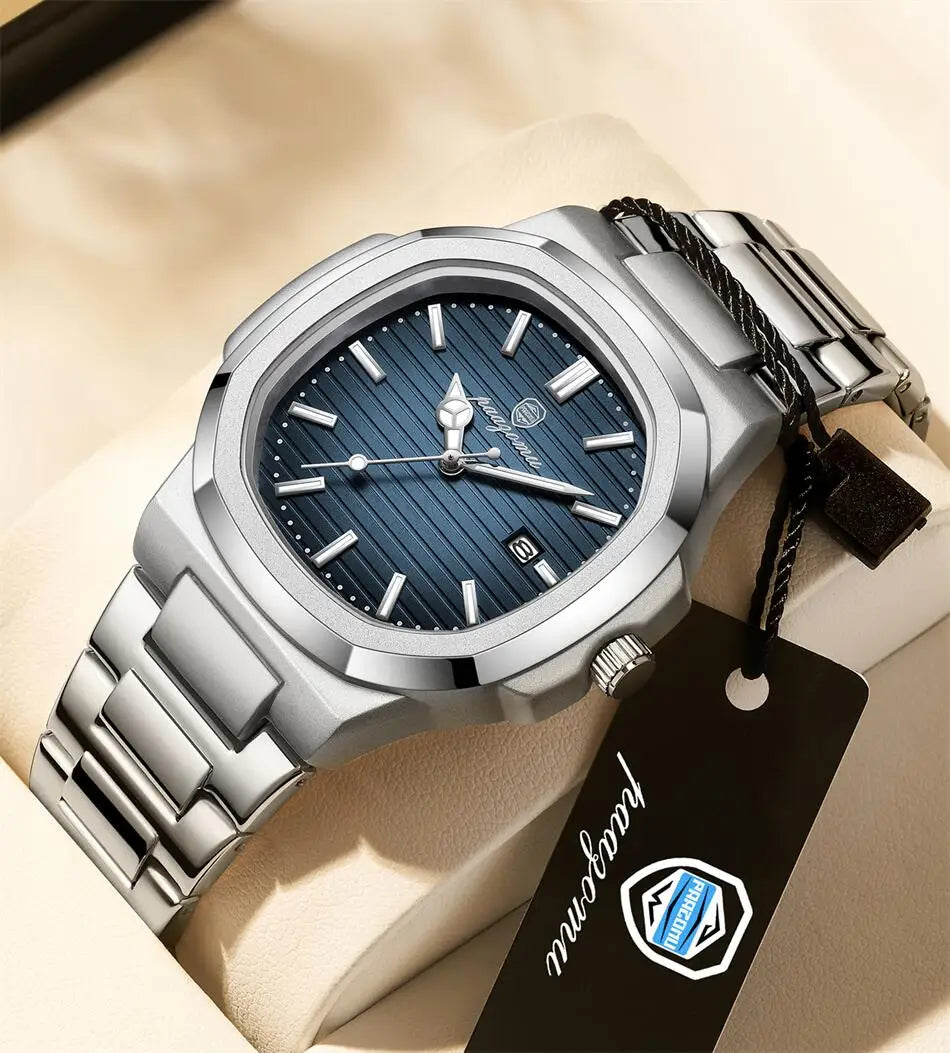 New For Men Fashion Brand Male Watch Waterproof Luminous Stainless Steel Watches  Date Week Casual Quartz Men's Clock Reloj