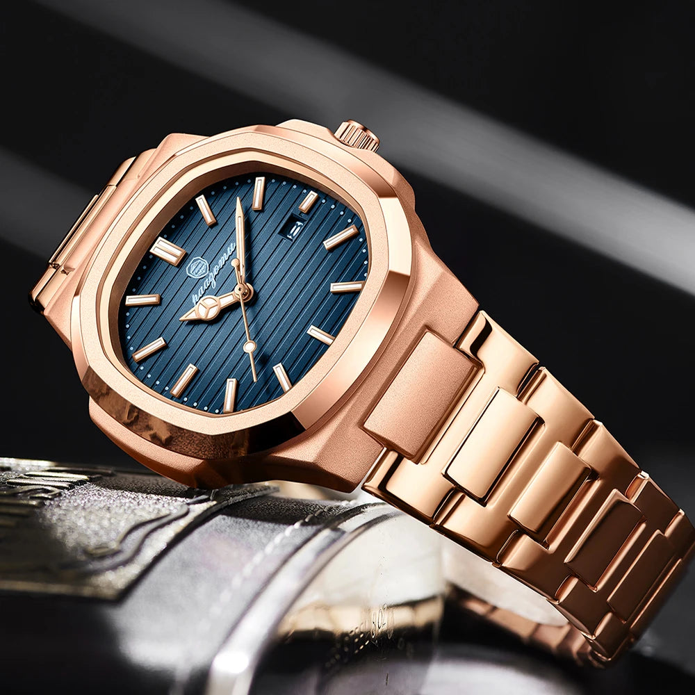 New For Men Fashion Brand Male Watch Waterproof Luminous Stainless Steel Watches  Date Week Casual Quartz Men's Clock Reloj