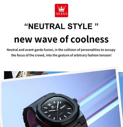 OLEVS Fashion Youth Watch Waterproof Date Week Luminous Watch for Unisex White Resin Men's Quartz Watches Student reloj hombre