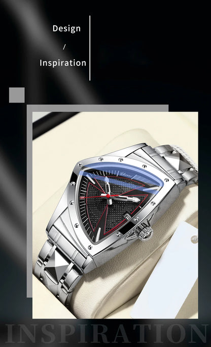 CHENXI Business Man Watch Unique Triangular Dial Luxury Luminous Quartz Waterproof Men's Watches Stainless Steel Strap