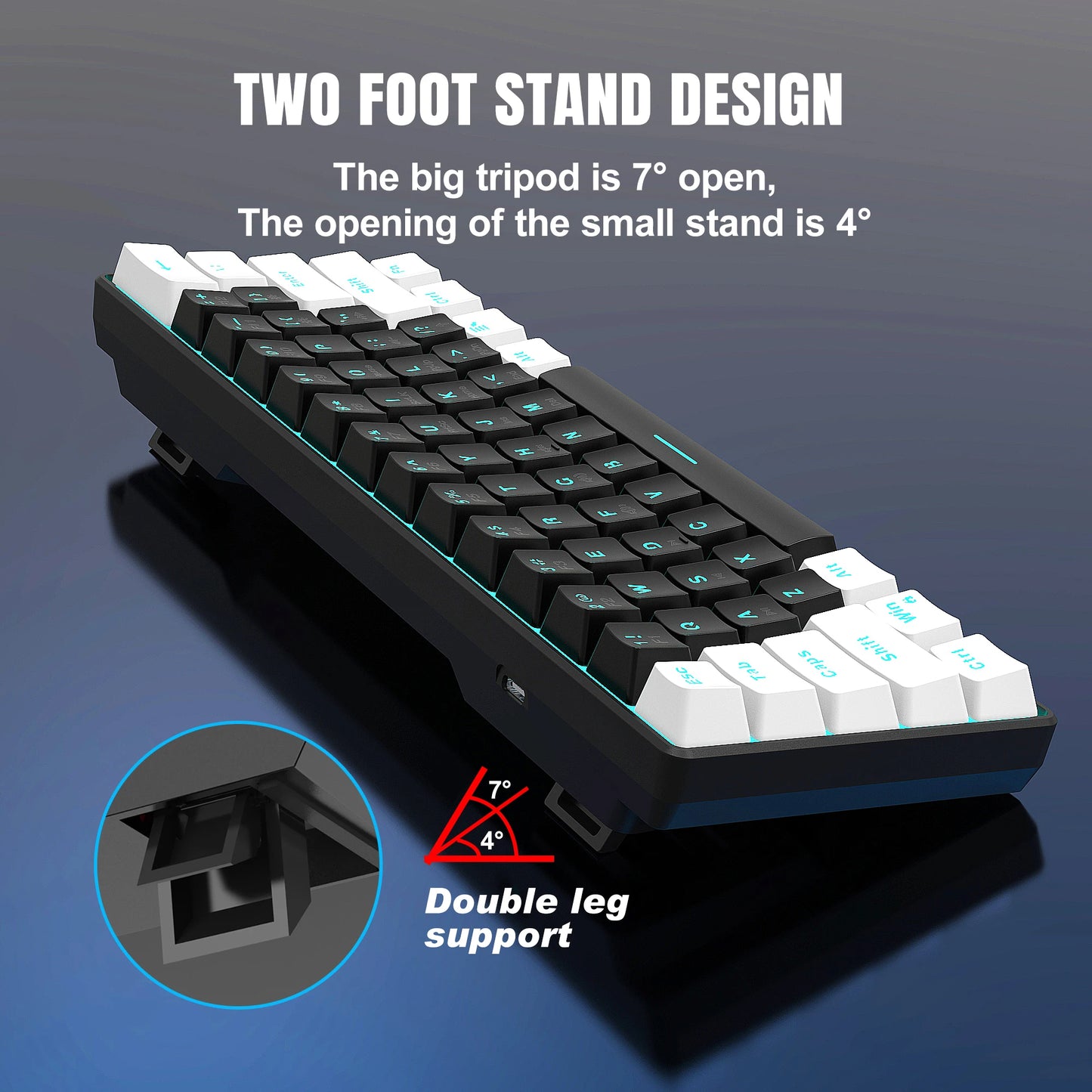 High quality Mini 60% Gaming Keyboard RGB Backlit Compact Keyboard Ergonomic Mechanical feel Office mechanical Keyboard for game