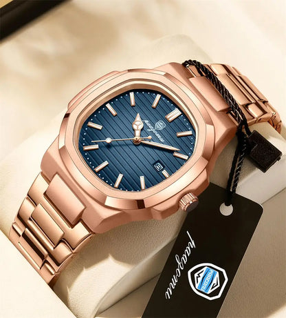New For Men Fashion Brand Male Watch Waterproof Luminous Stainless Steel Watches  Date Week Casual Quartz Men's Clock Reloj
