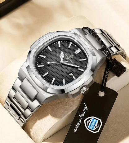 New For Men Fashion Brand Male Watch Waterproof Luminous Stainless Steel Watches  Date Week Casual Quartz Men's Clock Reloj