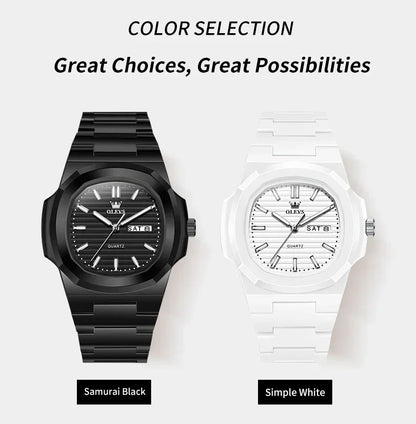 OLEVS Fashion Youth Watch Waterproof Date Week Luminous Watch for Unisex White Resin Men's Quartz Watches Student reloj hombre