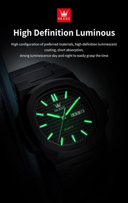 OLEVS Fashion Youth Watch Waterproof Date Week Luminous Watch for Unisex White Resin Men's Quartz Watches Student reloj hombre