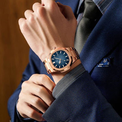 New For Men Fashion Brand Male Watch Waterproof Luminous Stainless Steel Watches  Date Week Casual Quartz Men's Clock Reloj