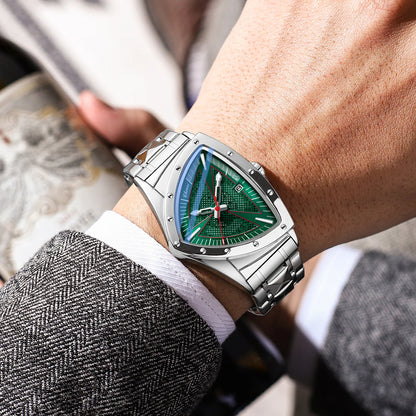 CHENXI Business Man Watch Unique Triangular Dial Luxury Luminous Quartz Waterproof Men's Watches Stainless Steel Strap
