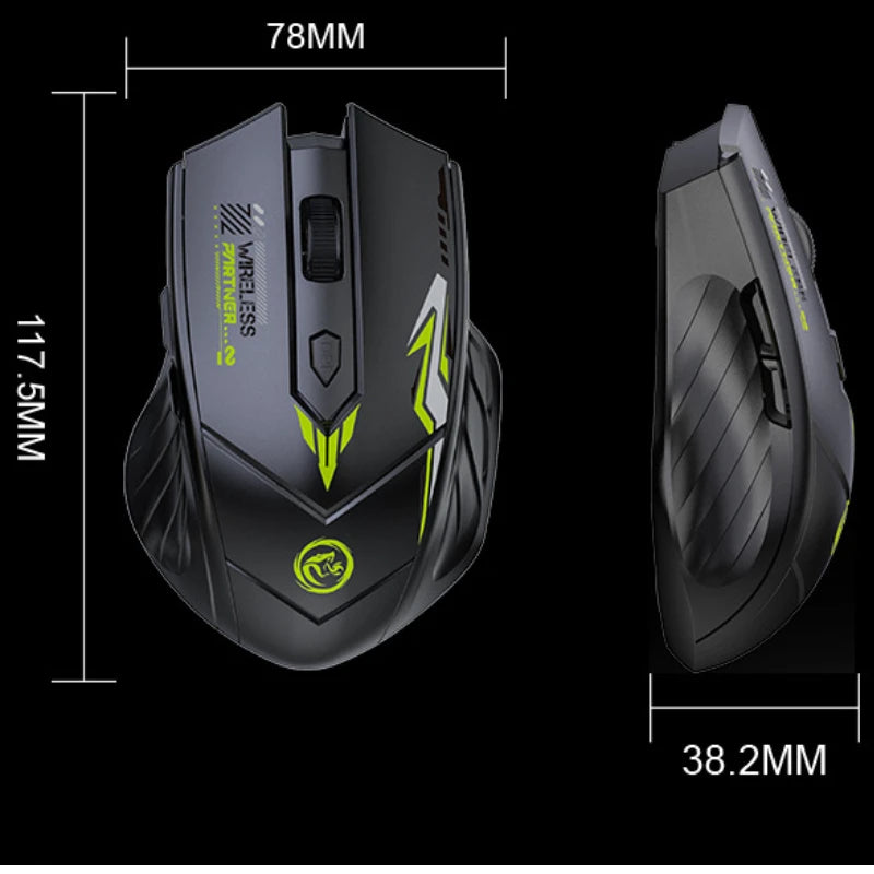 Bluetooth Mouse 2.4G USB Dual Mode Gaming Computer Rechargeable Wireless Mouse E-Sports 1600DPI PC Gamer Mouse For Computer