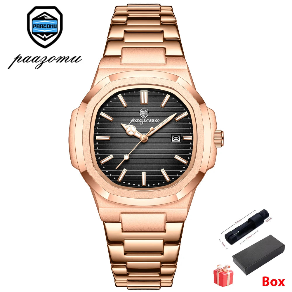 New For Men Fashion Brand Male Watch Waterproof Luminous Stainless Steel Watches  Date Week Casual Quartz Men's Clock Reloj