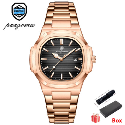 New For Men Fashion Brand Male Watch Waterproof Luminous Stainless Steel Watches  Date Week Casual Quartz Men's Clock Reloj