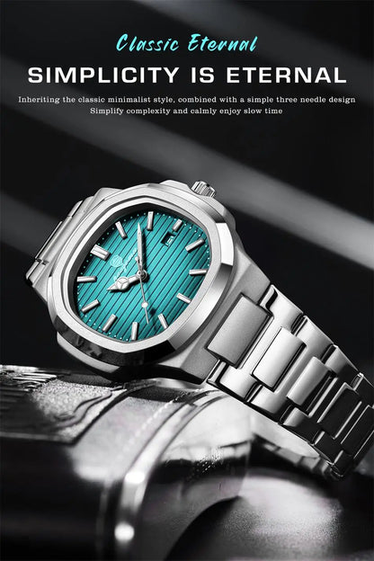 New For Men Fashion Brand Male Watch Waterproof Luminous Stainless Steel Watches  Date Week Casual Quartz Men's Clock Reloj