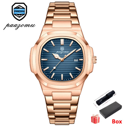 New For Men Fashion Brand Male Watch Waterproof Luminous Stainless Steel Watches  Date Week Casual Quartz Men's Clock Reloj