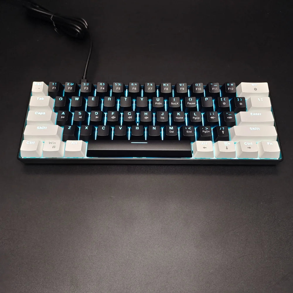 High quality Mini 60% Gaming Keyboard RGB Backlit Compact Keyboard Ergonomic Mechanical feel Office mechanical Keyboard for game